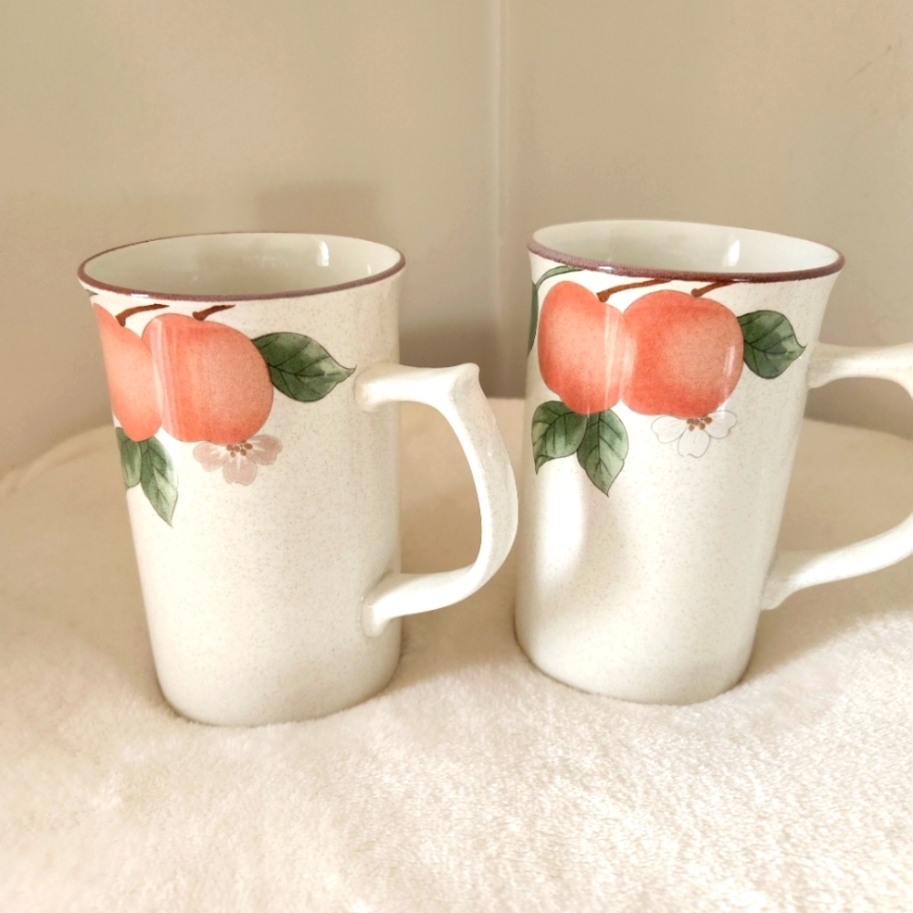 NWOT MIKASA Country Classics Fruit Panorama Cappuccino Coffee Mug Tea Cup Set
